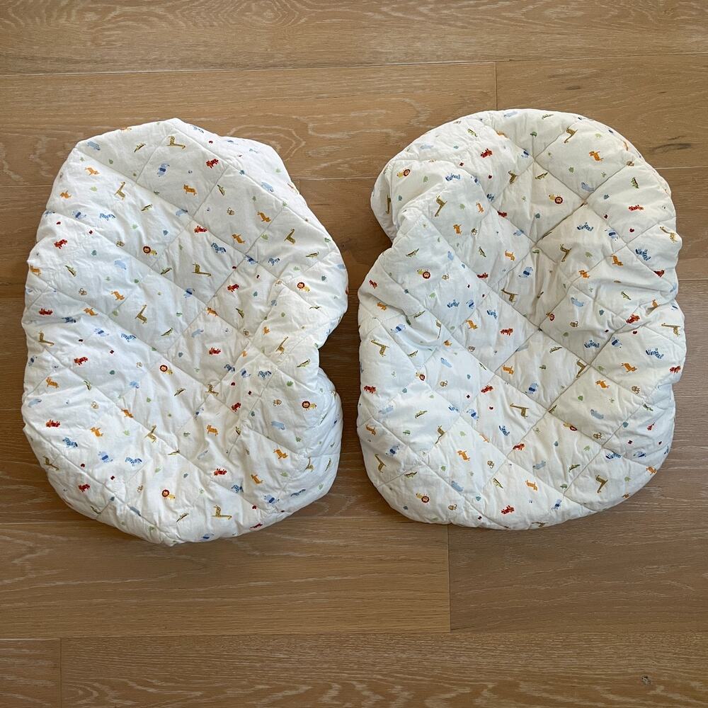 Carter's (2) Quilted Plush Playard Pack 'n Play Fitted Sheet Zoo Jungle Animals